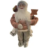 Novogodišnja figura Deda Mraz 100cm SZO20100/ roze/siva
