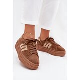 Boto Women Sneakers On Platform Made Of Natural Suede Camel Eldira | Shoptok.si