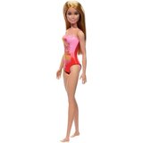 Barbie Mattel : Plaža - Lutka z blond lasmi v roza kopalkah z vzorcem palme (HPV19), (22103119) Cene
