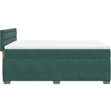 vidaXL Box spring postelja z vzmetnico temno zelena 160x200 cm žamet | Shoptok.si