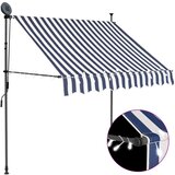 vidaXL Ročno zložljiva tenda z LED lučmi 100 cm modra in bela Cene