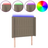 Maison Chic led posteljno vzglavje - vzglavna omarica - nočna omarica taupe 83x16x118/128 cm blago, (21706351) | Shoptok.si