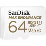 San Disk Spominska kartica MAX Endurance microSDXC 64GB C10 U3 V30 z adapterjem | Shoptok.si