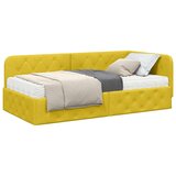  Kutni okvir kreveta s madracem Žuta 100 x 200 cm Baršun | shoptok.hr