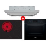 Bosch Ugradna rerna HBF134EB2 + Ugradna ploča PKK611BB2E + Ugradni aspirator DFL064W54 | Eponuda.com