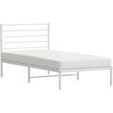  Metalni okvir krevet bez madraca s uzglavljem bijeli 75x190 cm | shoptok.hr
