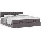 vidaXL Otomanski okvir kreveta s madracima sivi 180x200cm umjetna koža | shoptok.hr