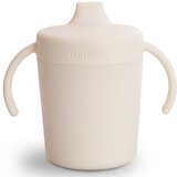 Mushie silikonski lonček z ročaji za učenje pitja sippy cup ivory Cene