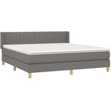  Box spring postelja z vzmetnico temno siva 160x200 cm blago, (20901381) | Shoptok.si