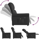  Električni masažni nagibni stol Shiny Black Faux Leather | Shoptok.si