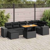 vidaXL 8-dijelni set vrtnih sofa od poliratana s jastucima crni | shoptok.hr