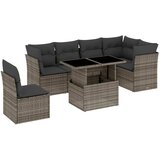 Maison Chic Seti vrtnega pohištva - Vrtna garnitura - Vrtni pohištvo set 7-delna z blazinami siv poli ratan, (21801415) | Shoptok.si