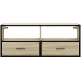  TV ormarić boja hrasta 100x31x39,5 cm konstruirano drvo i metal Smeđa | Shoptok.si