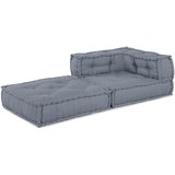 vidaXL Pouffe Siva Tkanina (100% pamuk) 70 x 70 x 54 cm Pouffe Moderni Cijene