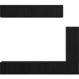 vidaXL Set TV kabineta s policom Ostalo s pohranom s vratima 6 pcs Crni hrast 30.5 x 30 x 90 cm | shoptok.hr