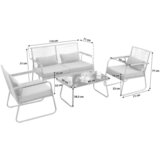 Gardenson Lounge Garnitura Paxos, 4-Delni Set, Antracit | Shoptok.si