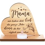NIKCORP Lesen svečnik srce iz borovega lesa z LED svečo in lučkami, unikatno darilo za materinski dan in rojstni dan, 16x13 cm, (5000156486) | Shoptok.si