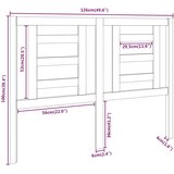  Uzglavlje za krevet crno 126 x 4 x 100 cm od masivne borovine | shoptok.hr