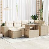 vidaXL 7-dijelni set vrtnih sofa od poliratana s jastucima bež | shoptok.hr