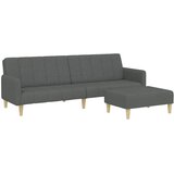The Living Store Kavč dvosed z ležiščem in stolčkom za noge temno sivo blago - Kavč Z Ležiščem, (21494970) | Shoptok.si