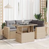 vidaXL 5-dijelni vrtni set sofa s jastucima bež od poliratana | shoptok.hr