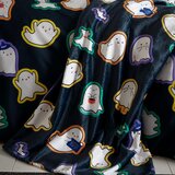 Catherine Lansfield Črna odeja z motivom za noč čarovnic iz mikropliša 130x170 cm Halloween Ghosts – | Shoptok.si