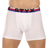 STYX men's boxers long sports elastic white tricolor cene