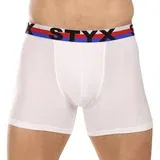 STYX Men's boxers long sports elastic white tricolor