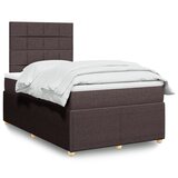 Maison Chic Box spring postelja - Vzmetna postelja z vzmetnico temno rjava 120x190 cm blago SL17383, (21894710) | Shoptok.si
