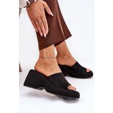 Boto Eco Suede Women's Slippers On Platform And Wedge Black Afisal | Shoptok.si