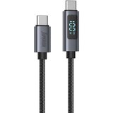 Superior usb data kabl SU-K107 pleteni type-c na type-c 5A 100W sa led ekranom/ 1m crna | ePonuda.com