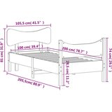  Okvir kreveta s uzglavljem voštano smeđi 100x200 cm od borovine | shoptok.hr