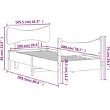  Posteljni okvir z vzglavjem voščeno rjava 100x200 cm borovina | Shoptok.si