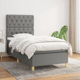  Okvir kreveta s oprugama i madrac tamnosivi 80x200cm od tkanine | shoptok.hr