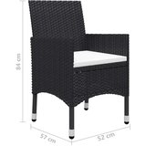  Vrtna jedilna garnitura 5-delna črna | Shoptok.si
