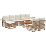  Set vanjskih sofa 10 kom. Prirodna i krema bijela Poliester | shoptok.hr