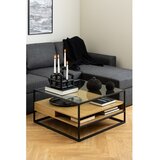 Actona Mizica s stekleno mizno ploščo v naravni barvi 80x80 cm Randolf – | Shoptok.si