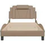  Posteljni okvir z vzglavjem kapučino 100x200 cm umetno usnje | Shoptok.si