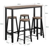 SoBuy komplet barske mize s 4 stoli v črni barvi v industrijskem slogu, (20814605) | Shoptok.si