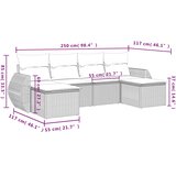  6-dijelni set vrtnih sofa od poliratana s jastucima smeđi | shoptok.hr