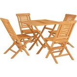  5-dijelni vrtni blagovaonski set od masivne tikovine | shoptok.hr