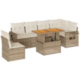 Maison Chic Seti vrtnega pohištva - Vrtna garnitura - Vrtni pohištvo set 7-delna z blazinami bež poli ratan, (21804036) | Shoptok.si