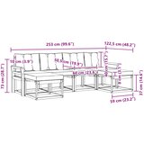  Set vanjskih sofa 6 kom. Prirodna i bež Smeđa 253 x 122,5 x 73 cm | shoptok.hr
