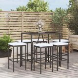  7-dijelni vrtni barski set od poliratana s jastucima crni Crna 110 cm table length Cijene
