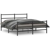 Metalni okvir kreveta s uzglavljem i podnožjem crni 160x200 cm | shoptok.hr