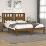 The Living Store Posteljni okvir medeno rjav iz trdne borovine 200x200 cm - Posteljni Okvir, (21530972) | Shoptok.si