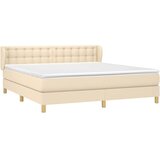  Krevet s oprugama i madracem krem 160x200 cm od tkanine | shoptok.hr