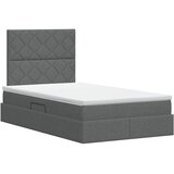  Krevet s madracem i skladištem Tamnosiva 120 x 200 cm tkanina | shoptok.hr