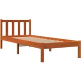  The Living Store Posteljni okvir brez vzmetnice voščeno rjav 75x190 cm borovina - Posteljni Okvir, (21442627) | Shoptok.si