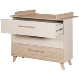 Roba Kremno bela/v naravni barvi otroška komoda v hrastovem dekorju s previjalnim pultom 110x98x75 cm Sidney – | Shoptok.si
